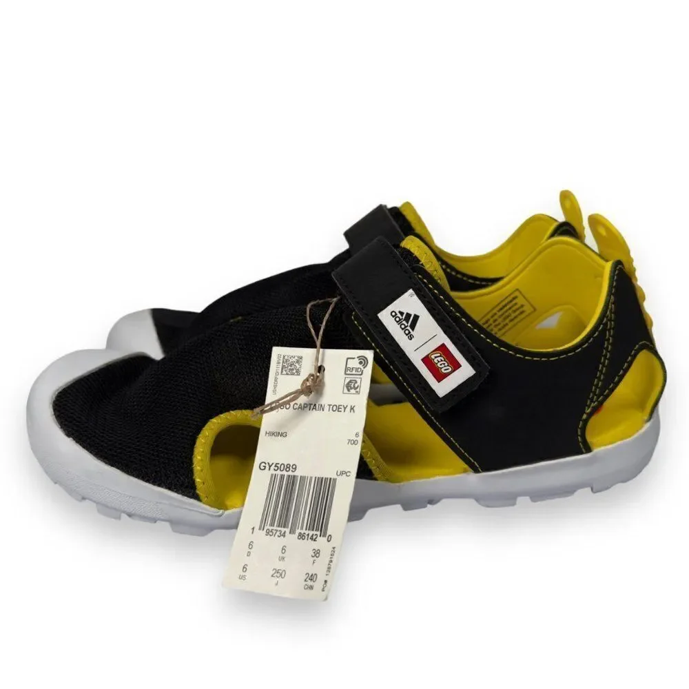 Adidas LEGO x Captain Toey J Sandals 'Black Yellow' GY5089 Youth 6‎